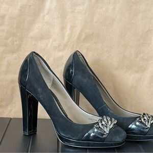 Zara women’s collection black suede heel 5.5